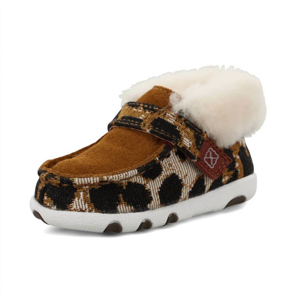 NEW TWISTED X infant driving moc shoes in tan/cheetah